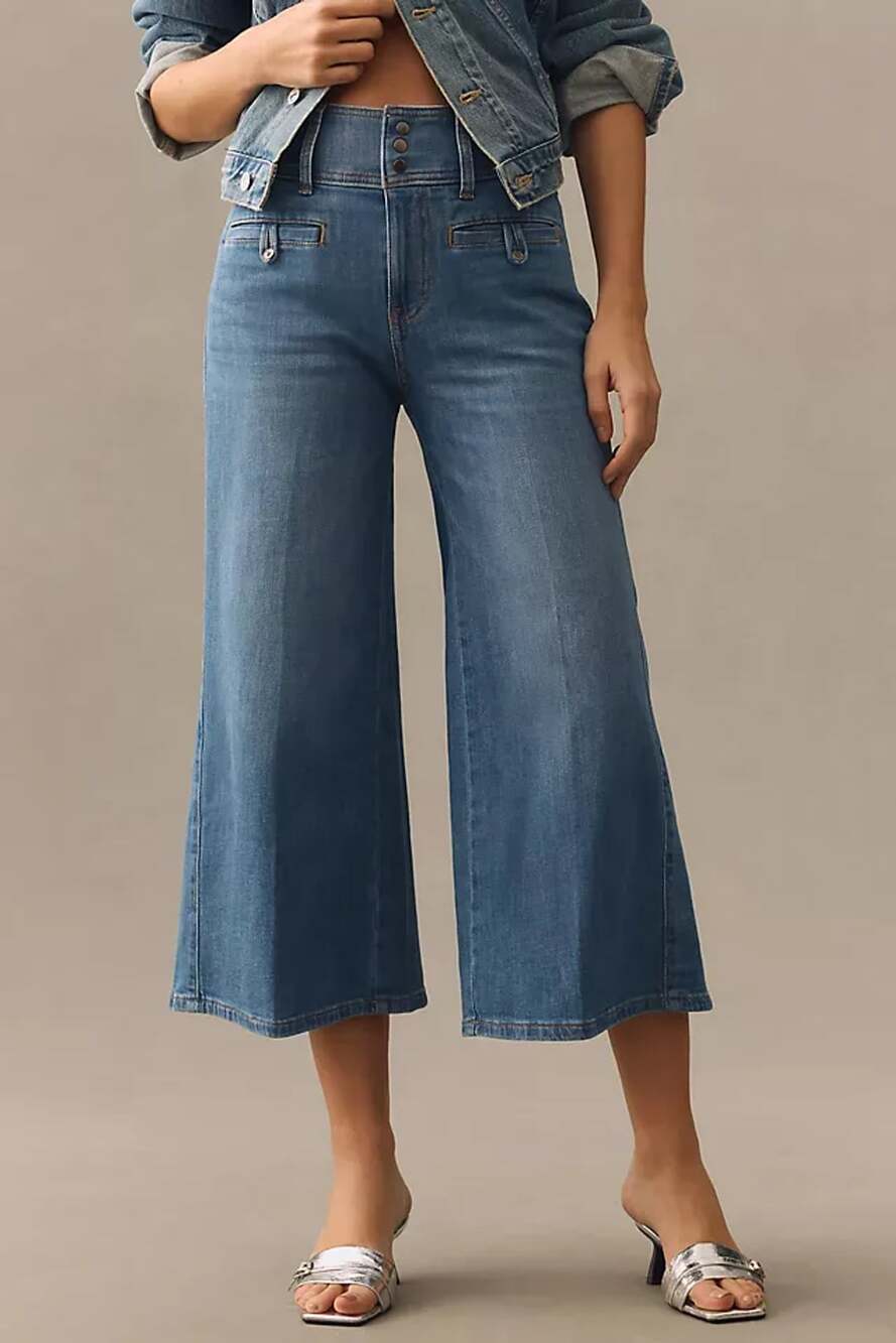 Pilcro High-Rise Wide-Leg Flare Jeans Size 25